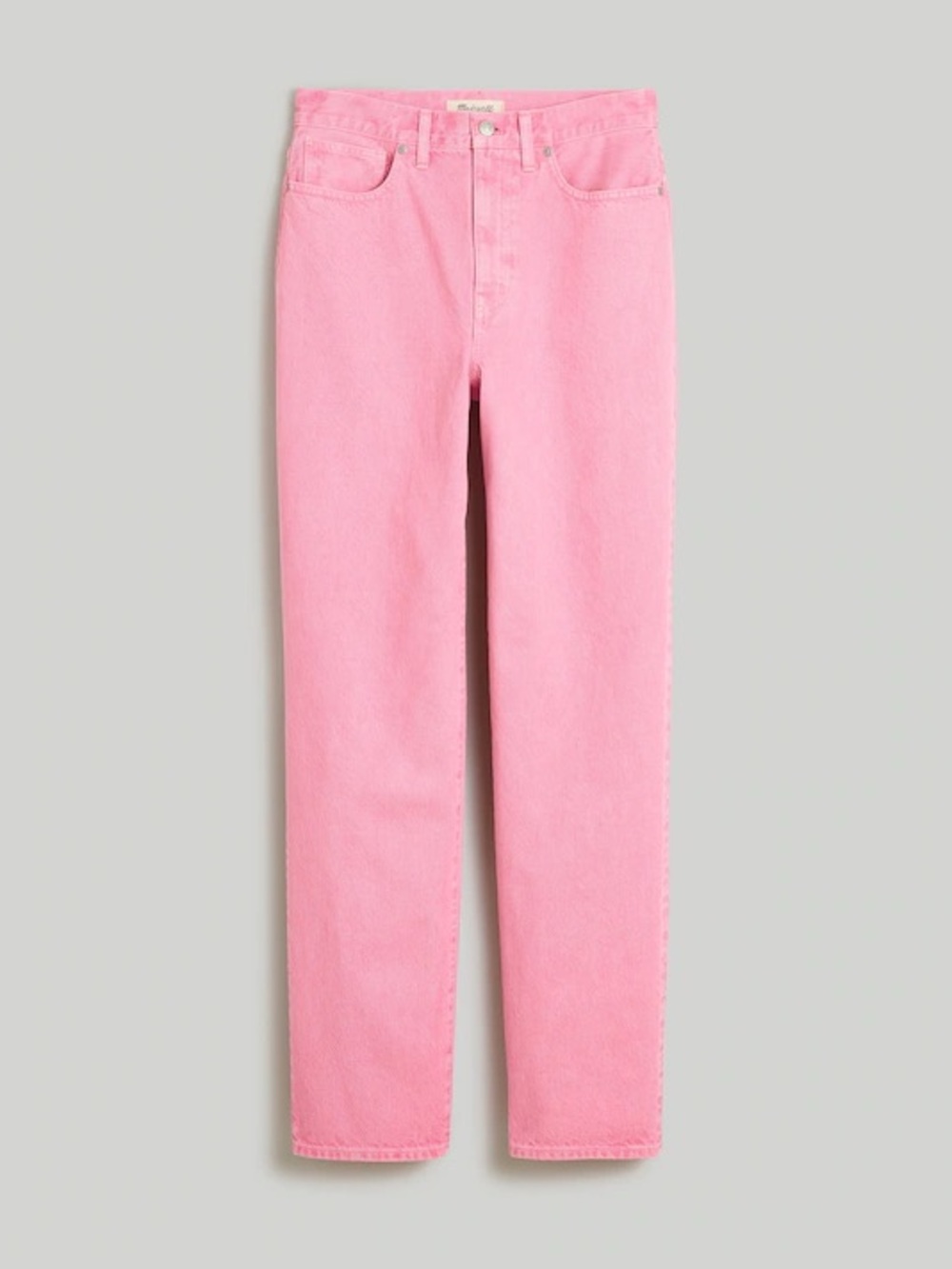 Madewell Baggy Straight Jeans Garment Dyed Pink High Rise Slouchy Denim W32 NWT - Picture 6 of 10